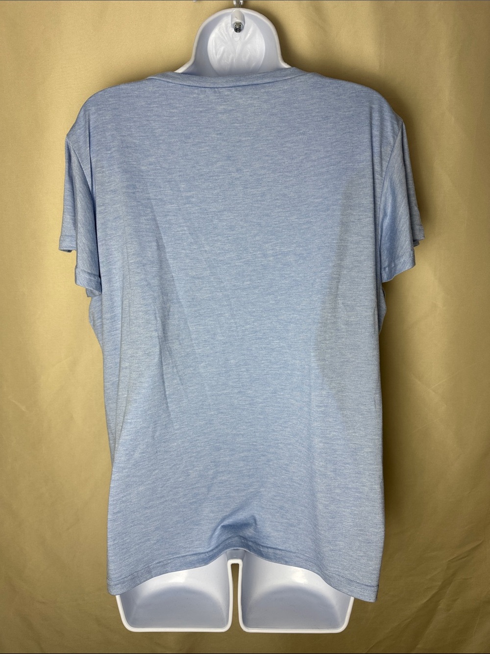 Women's Light Blue V-Neck Lounge Set with Tee and Drawstring Shorts - Picture 5 of 8